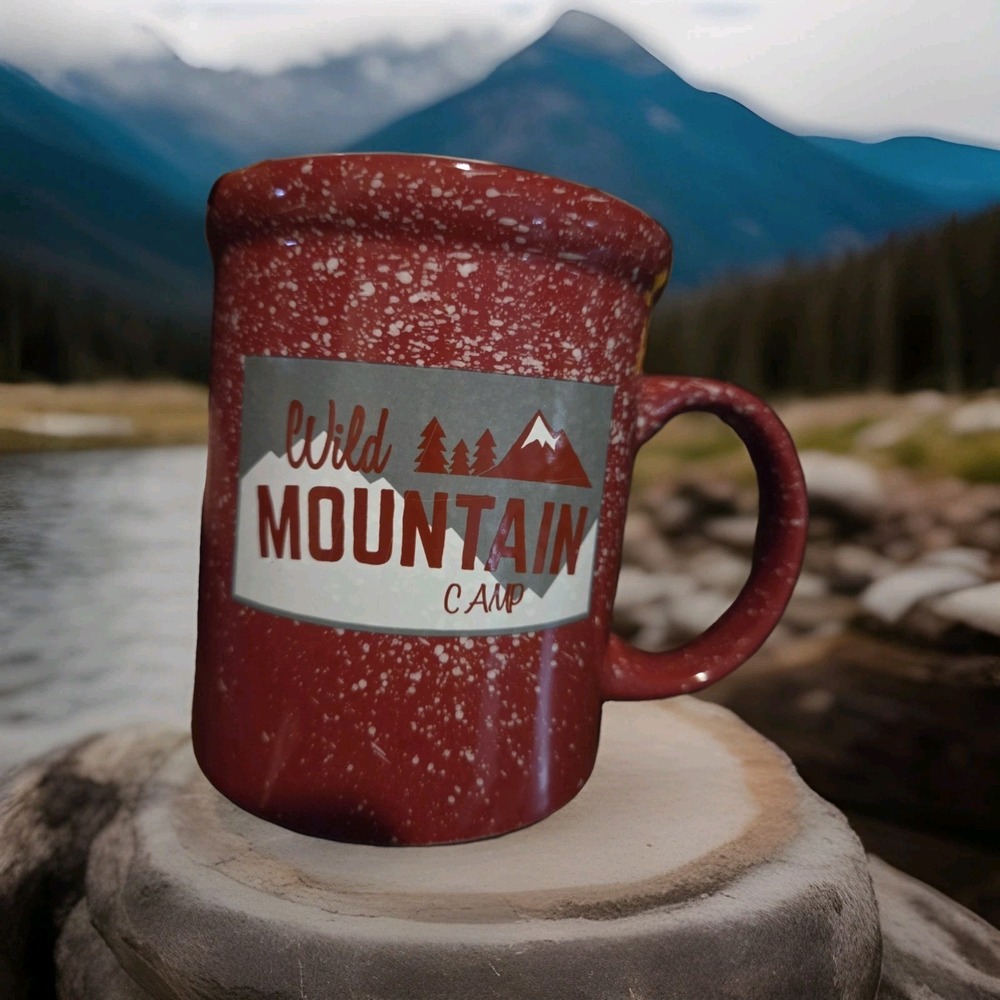 Wild Mountain Camp Large Coffee Mug Camping Gear Cabin‎ Outdoors